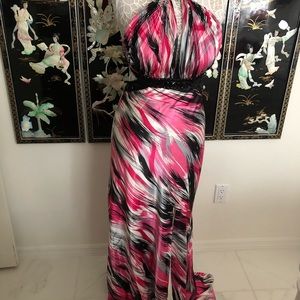 Lafemme backless halter maxi dress